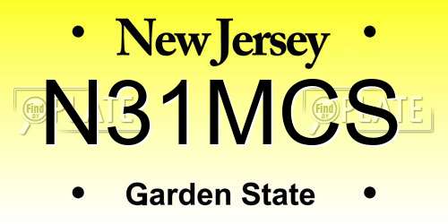 N31MCS New Jersey License Plate
