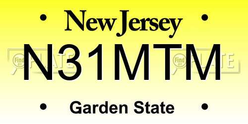 N31MTM New Jersey License Plate