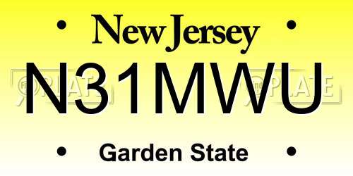 N31MWU New Jersey License Plate