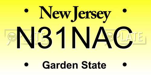 N31NAC New Jersey License Plate