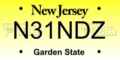 N31NDZ New Jersey License Plate