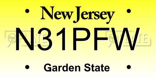N31PFW New Jersey License Plate