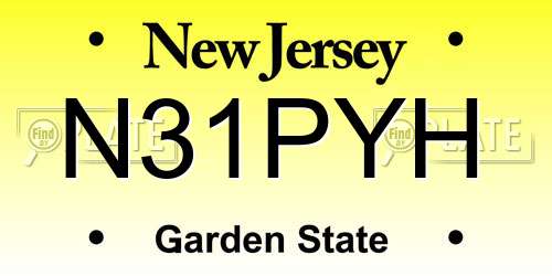 N31PYH New Jersey License Plate