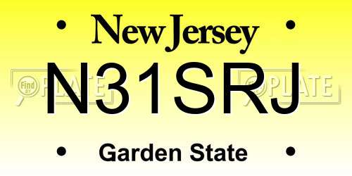 N31SRJ New Jersey License Plate