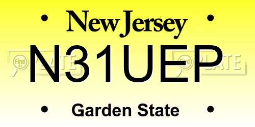 N31UEP New Jersey License Plate