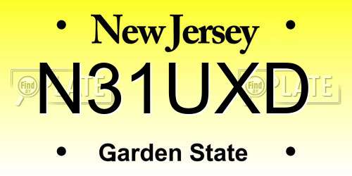 N31UXD New Jersey License Plate