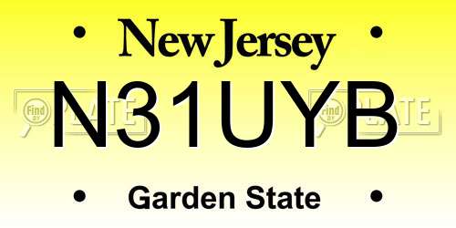 N31UYB New Jersey License Plate