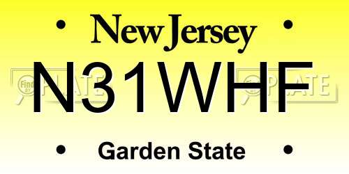 N31WHF New Jersey License Plate