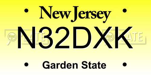 N32DXK New Jersey License Plate
