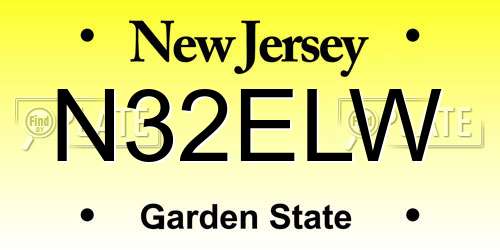 N32ELW New Jersey License Plate