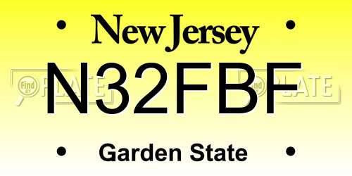 N32FBF New Jersey License Plate