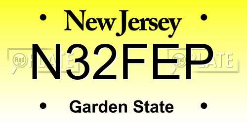 N32FEP New Jersey License Plate