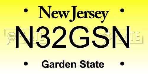 N32GSN New Jersey License Plate