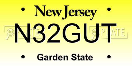 N32GUT New Jersey License Plate