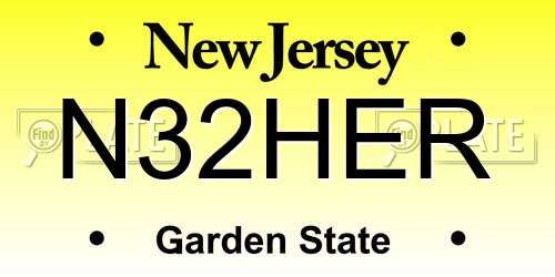 N32HER New Jersey License Plate