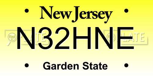 N32HNE New Jersey License Plate