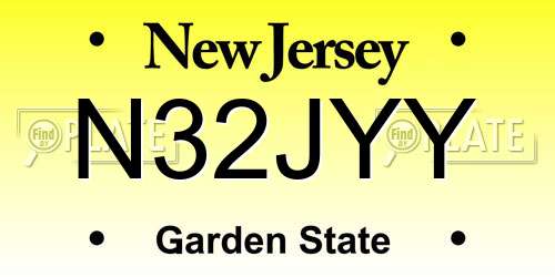N32JYY New Jersey License Plate