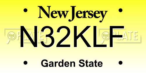 N32KLF New Jersey License Plate