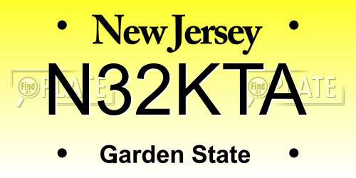 N32KTA New Jersey License Plate