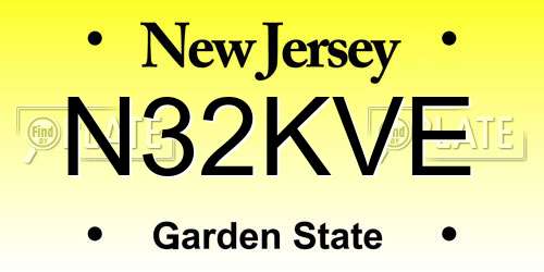 N32KVE New Jersey License Plate