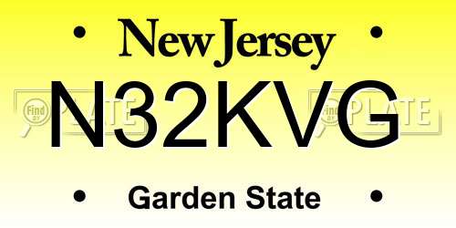 N32KVG New Jersey License Plate