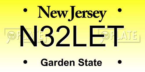 N32LET New Jersey License Plate