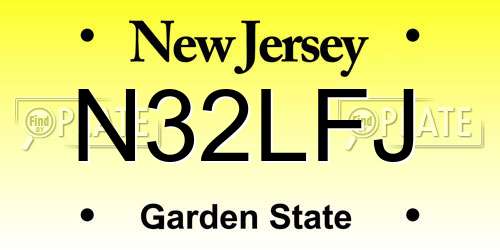 N32LFJ New Jersey License Plate