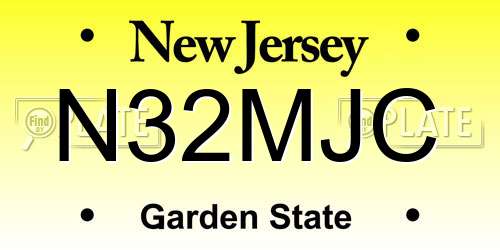N32MJC New Jersey License Plate