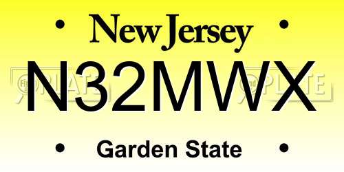 N32MWX New Jersey License Plate