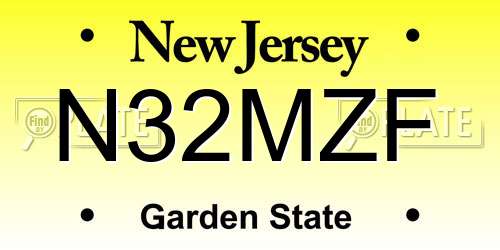 N32MZF New Jersey License Plate