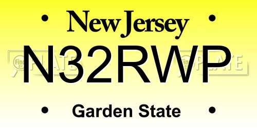 N32RWP New Jersey License Plate