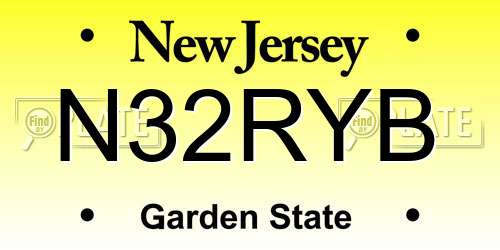 N32RYB New Jersey License Plate
