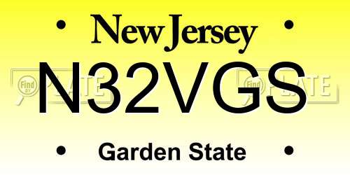 N32VGS New Jersey License Plate