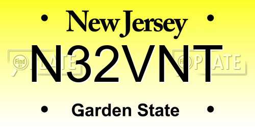 N32VNT New Jersey License Plate