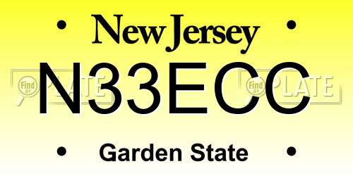 N33ECC New Jersey License Plate