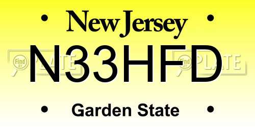 N33HFD New Jersey License Plate