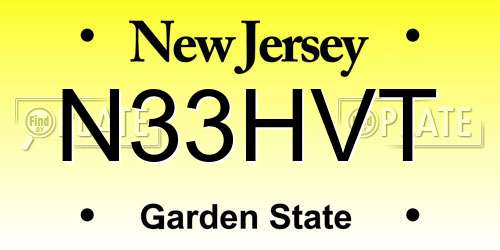N33HVT New Jersey License Plate