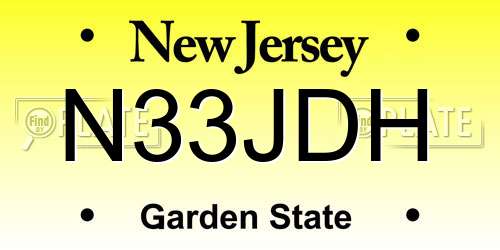 N33JDH New Jersey License Plate