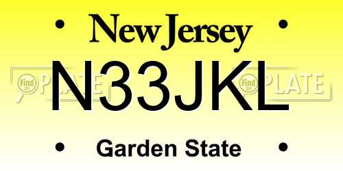 N33JKL New Jersey License Plate