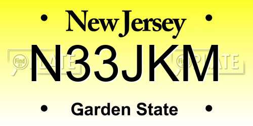 N33JKM New Jersey License Plate