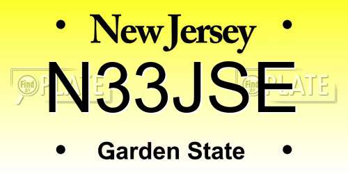 N33JSE New Jersey License Plate