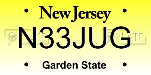 N33JUG New Jersey License Plate