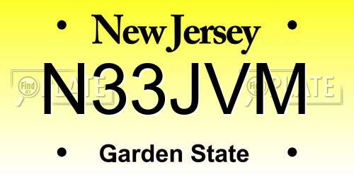 N33JVM New Jersey License Plate