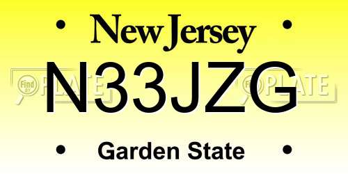 N33JZG New Jersey License Plate