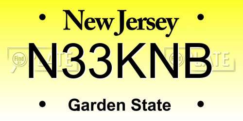 N33KNB New Jersey License Plate