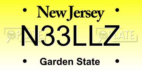 N33LLZ New Jersey License Plate
