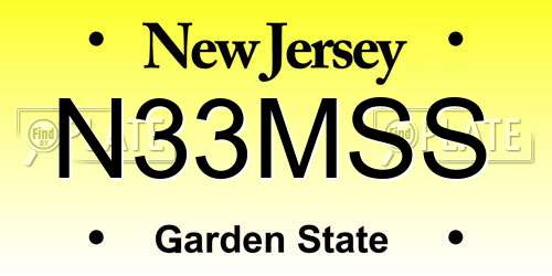 N33MSS New Jersey License Plate