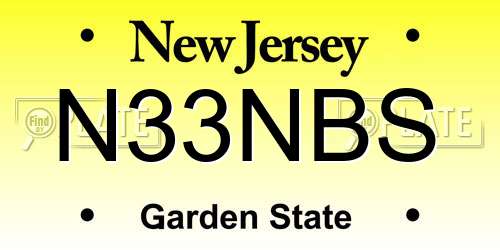 N33NBS New Jersey License Plate