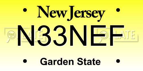 N33NEF New Jersey License Plate