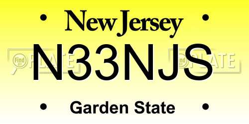 N33NJS New Jersey License Plate